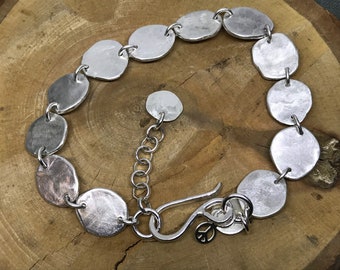 Sterling nugget bracelet, sterling silver