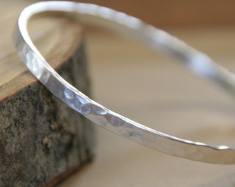 Sterling Silver, hammered, bangle bracelet