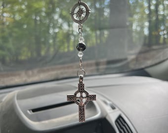 ケルト十字のカーチャーム | 信仰のカーアクセサリー | バックミラー | 意味のある保護のシンボル