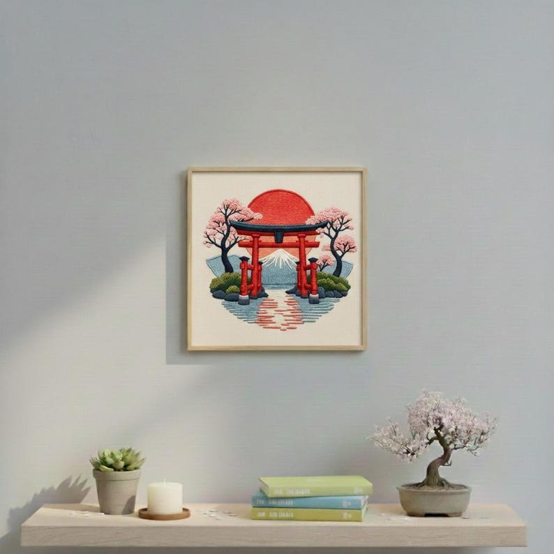 Japanese Scenery DIY Embroidery Kit - Etsy