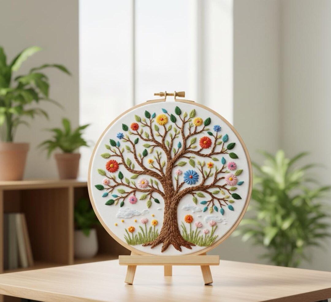 Colorful Tree Thread Art DIY Embroidery Kit - Etsy