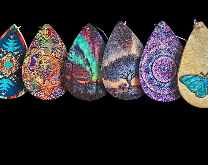 Handmade Teardrop Leather Earrings: 6 Variations