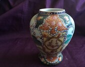 Vintage Moriage Vase Satsuma Ginger Jar Horse Men Chinese Export Asian Chinese Decor FREE USA SHIPPING Everything Vintage Gift Ideas
