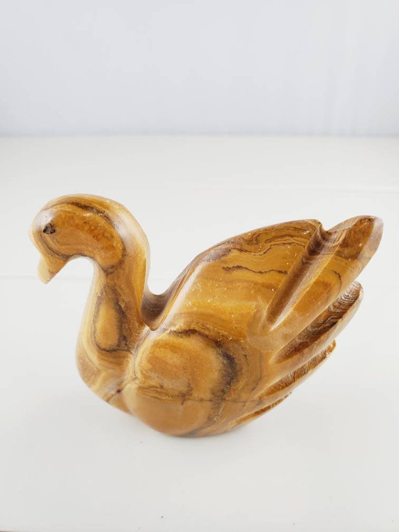 Hand Carved Granite Stone Swan Figurine FREE SHIPPING @Everything Vintage