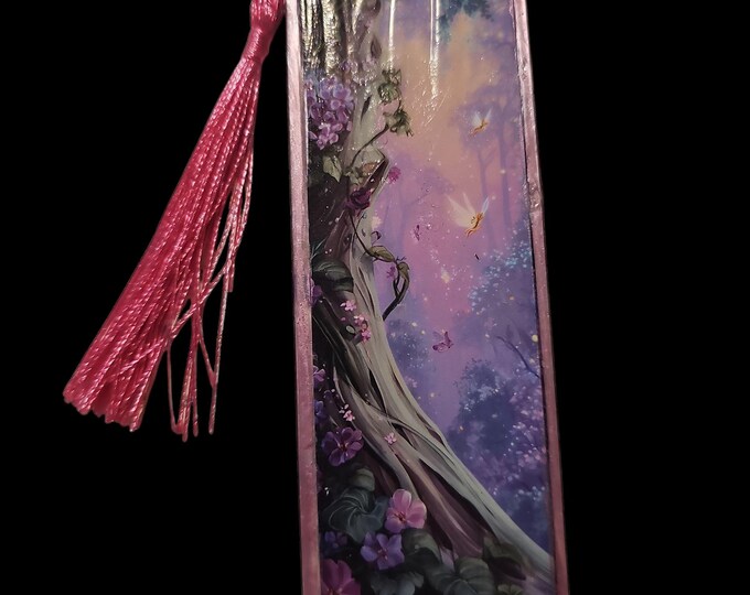 Handmade Mystical Bookmark: One-Of-A-Kind Acrylic Page Marker with Tassel, Wonderland, Witches, Fairies