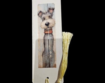 Handmade Cartoon Dog Paper Bookmark with Tassel