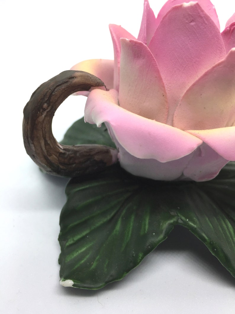 Antique Capodimonte Pink Rose Candle Holder Porcelain Etsy