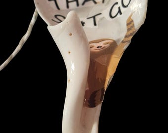 Handmade Shell Car Charm: You are Worthy, Let That Shit Go Car Hanger