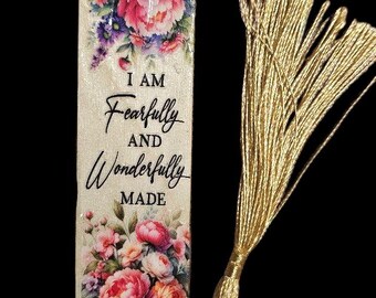 Christian Wood Bookmark with Tassel, Handmade Wooden Bookmark