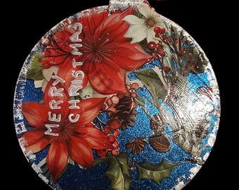 Handmade Pointsettia Acrylic Christmas Ornament: One-Of-A-Kind Holiday Decor, Flowers