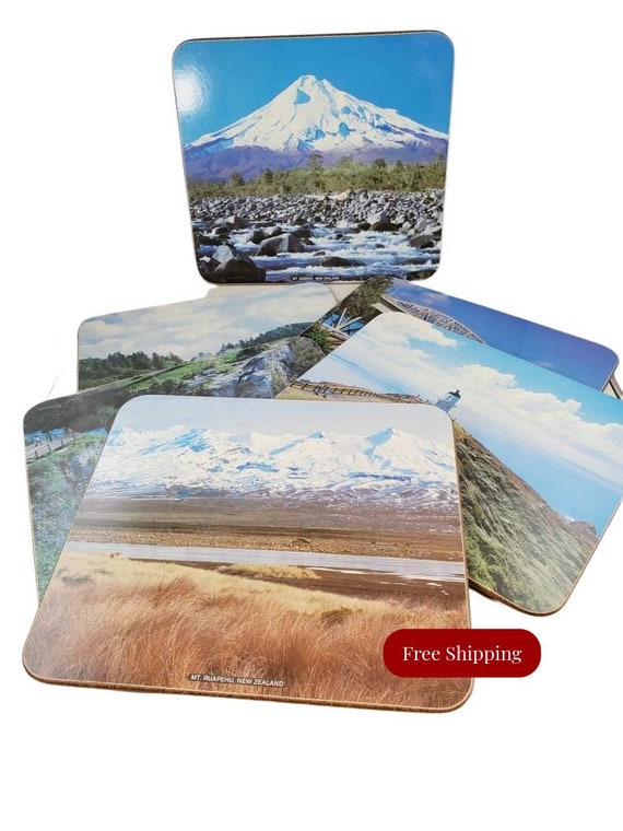 6 Vintage Scenic Jason Placemats New Zealand Cork Back Etsy