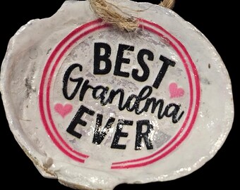 Handmade Shell Car Charm: Best Grandma Ever Car Hanger
