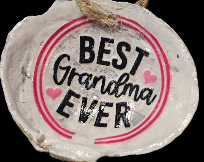 Handmade Grandma Shell Car Charm: Unique Rear View Mirror Hanger