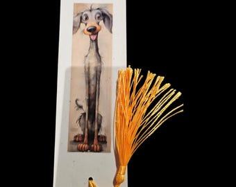 Handmade Puppy Dog Bookmark: Yellow Tassel, One-of-a-Kind