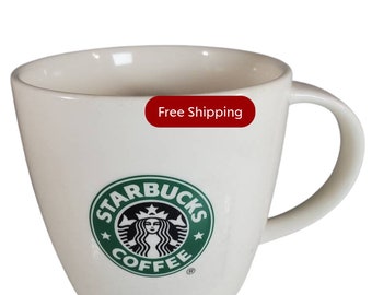 Vintage Starbucks Mug White Green Logo Collectable Starbucks Coffee Cup @Everything Vintage FREE SHIPPING