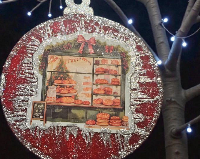 Handmade Christmas Baking Scene Ornament: One-Of-A-Kind  Holiday Decor, Animals in Wagon