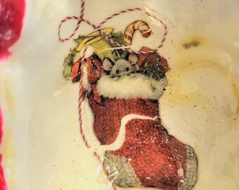 Shell Christmas Ornament Stocking: Homemade