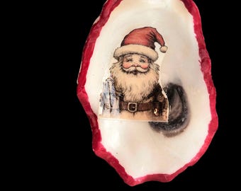Shell Christmas Ornament Santa: Handmade