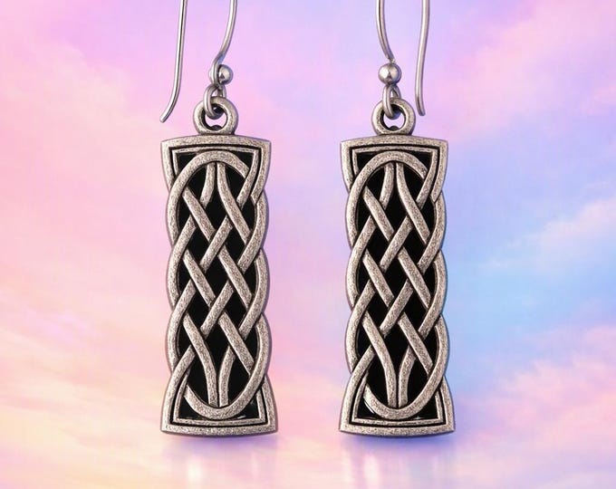 Celtic Knot Earrings: Handmade Silver Dangles