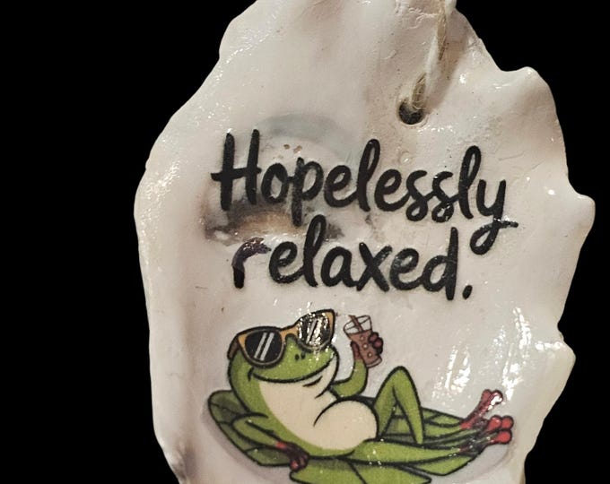 Handmade Frog Shell Car Charm: One-Of-A-Kind Rear View Car Mirror Hanger, Hopefully Relaxed