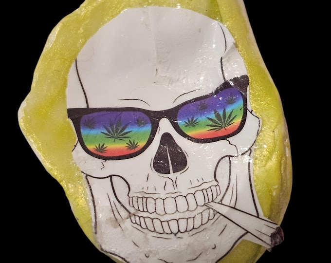 Handmade Skeleton Shell Car Charm: One-Of-A-Kind Rear View Mirror Hanger, Skull, Goth,