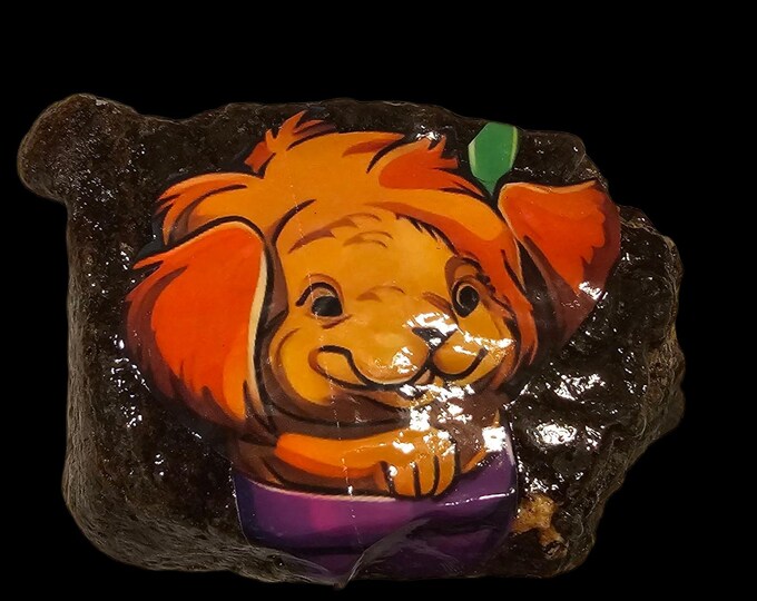 Handmade Lion Rock Art: Unique Paperweight, Bookend