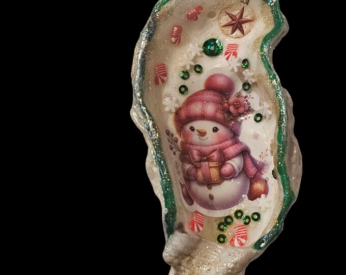 Handmade Snowman Shell Christmas Ornament: One-Of-A-Kind Holiday Decor