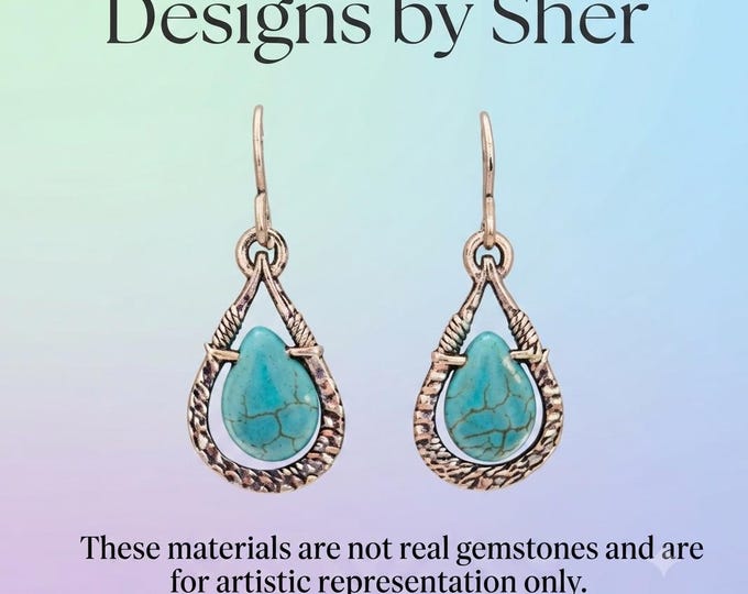 Teardrop Turquoise Silver Dangle Earrings | Handmade Southwestern Jewelry