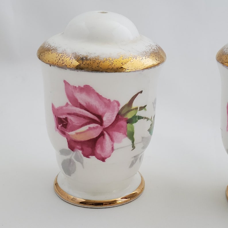 Rose Salt and Pepper Shaker Set Royal Stafford Berkeley FREE Etsy