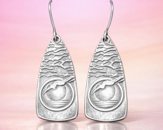 Pounded Silver Dangle Earrings | Handmade Ethnic Tribal Jewelry