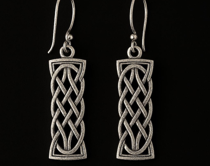Handmade Silver Celtic Knot Dangle Earrings