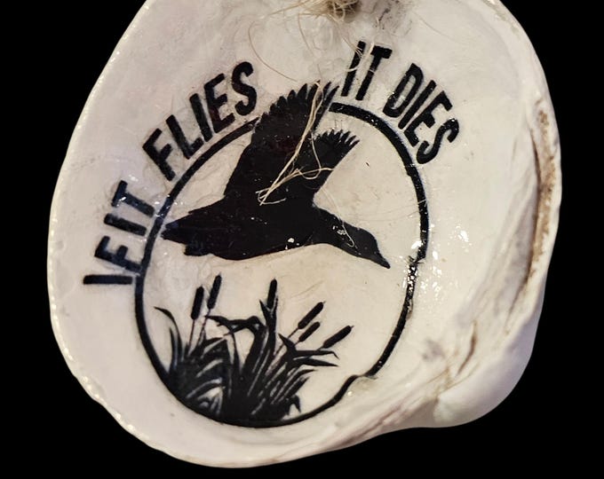 Handmade Duck Hunter Shell Car Charm: One-Of-A-Kind Rear View Car Hanger, Bird Hunting