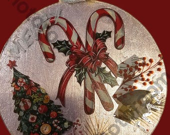 Handmade Christmas Ornament Christmas Tree: Candy Cane Dog Cat Bunny