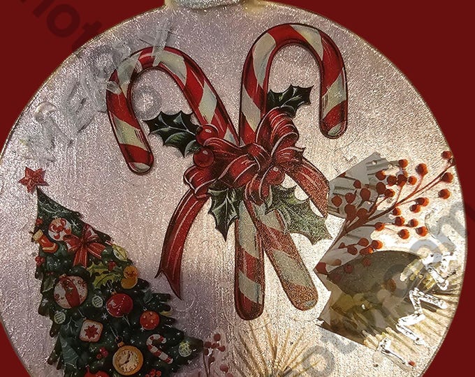 Handmade Acrylic Christmas Ornament: One-Of-A-Kind Holiday Decor, Candy Cane