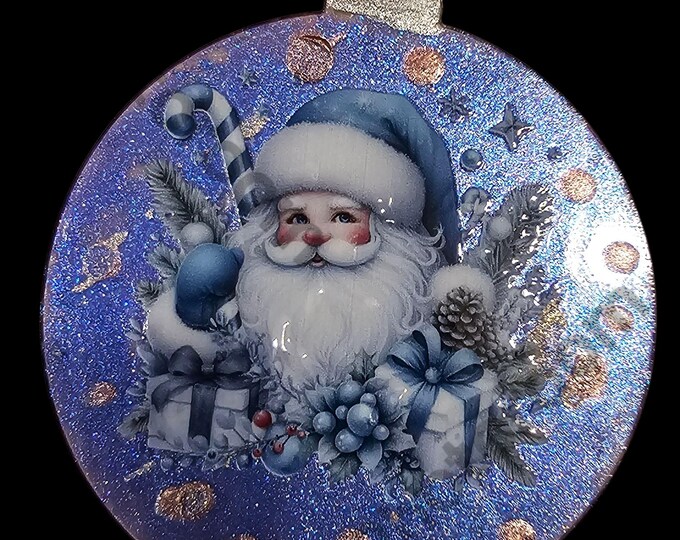 Handmade Acrylic Santa Christmas Ornament: One-Of-A-Kind Holiday Decor