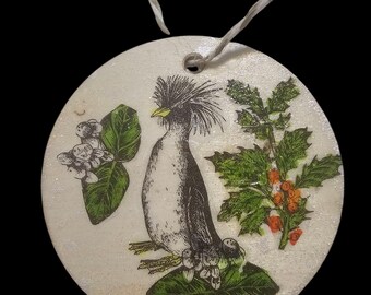 Handmade Wood Christmas Ornament: Penguin & Holiday Baking