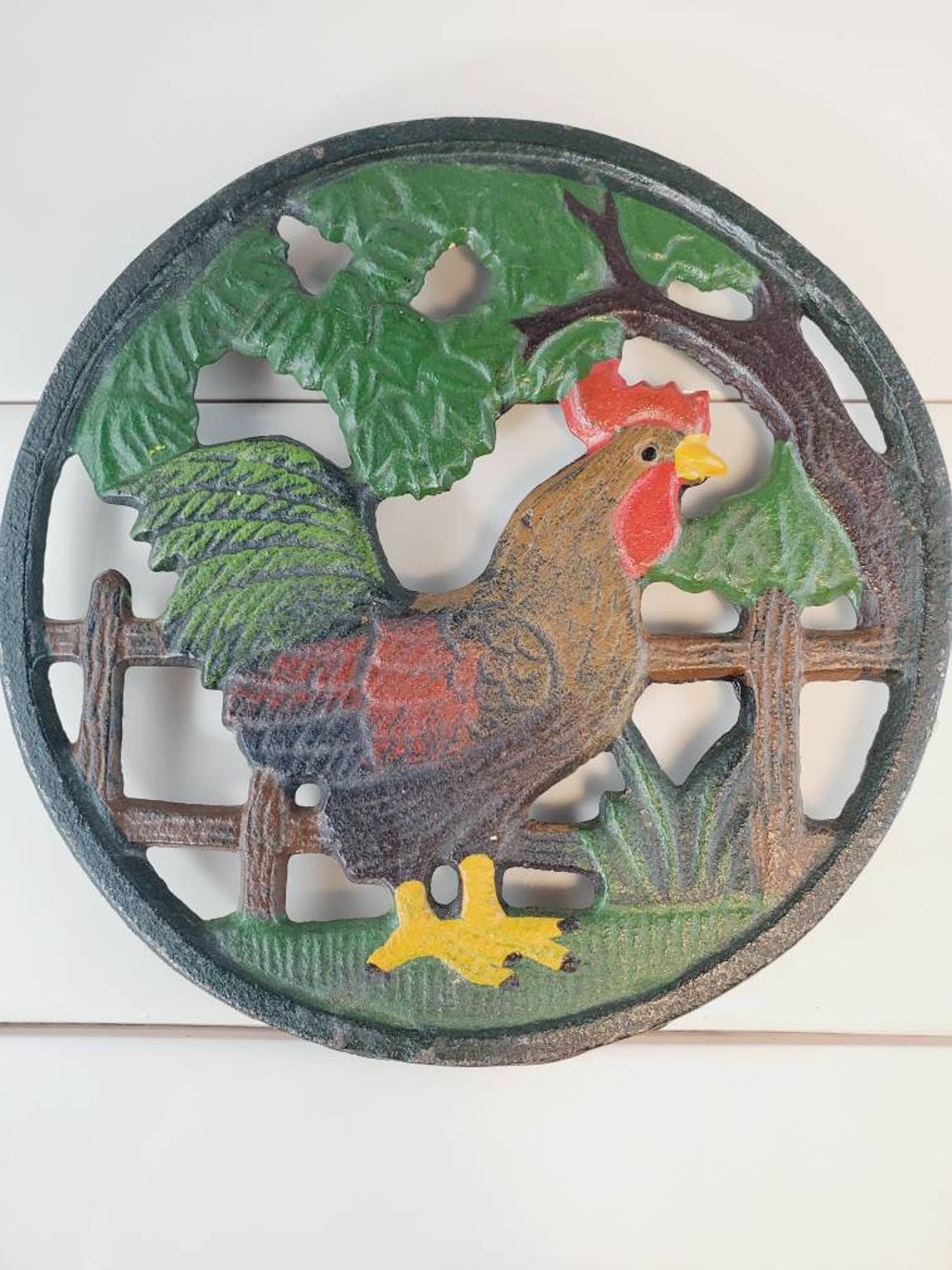 Chicken Trivet Cast Metal Rooster Trivet FREE SHIPPING Etsy