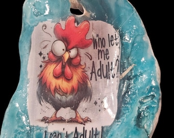 Handmade Shell Car Charm: Adulting, Adult Car Hanger