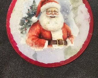 Handmade Christmas Ornament: Santa Clause and Butterflies