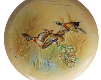 40s Biscuit Tin Ducks Flying Through the Swamp MacFarlane Lang & Co Biscuits @Everything Vintage FREE SHIPPING