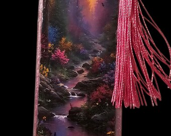 Handmade Acrylic Bookmark with Tassle: Mystical Large Bookmark Butterflies Fairies