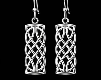 Sterling Silver Celtic Knot Earrings | Handcrafted Dangle Jewelry | Symbolic Gift for Her