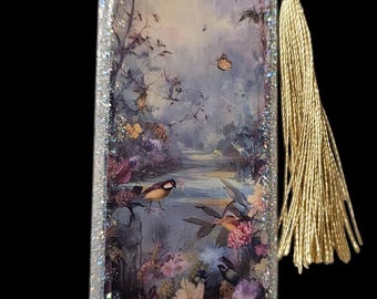 Handmade Acrylic Bookmark with Tassle: Mystical Wonderland Large Bookmark