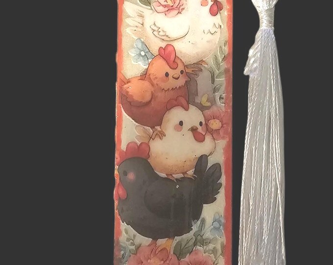 Farm Animal Wood Bookmark | Wooden Chicken Bookmark