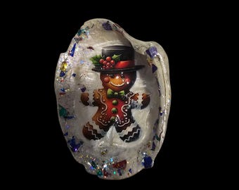 Shell Christmas Ornament Gingerbread Man