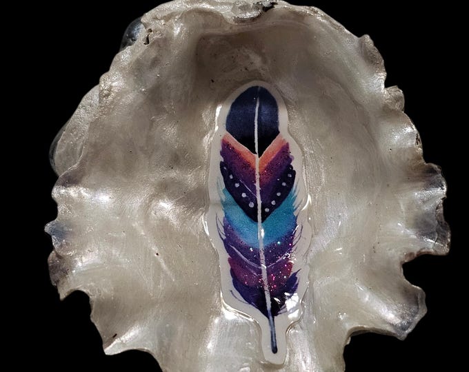 Handmade Feather Shell Art: One-Of-A-Kind Shell Home Decor