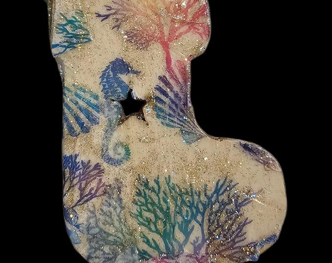 Handmade Santa Boot Wood Christmas Ornament: One-Of-A-Kind Wooden Ornament