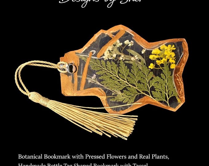 Pressed Flower Bookmark | Handmade Page Marker | Botanical Fern Tassel Hanging Decor