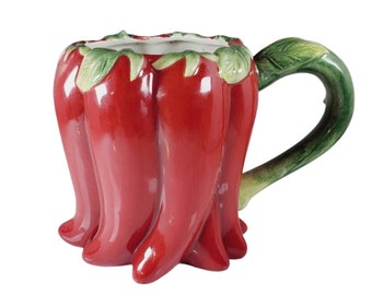 Red Pepper Coffee Mug Pepper Coffee Cup @Everything Vintage FREE SHIPPING