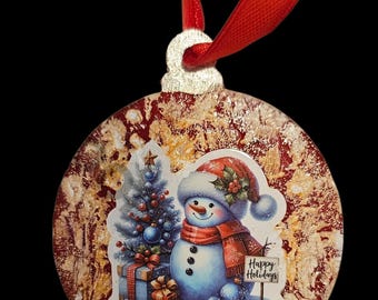 Handmade Christmas Ornament: Snowman